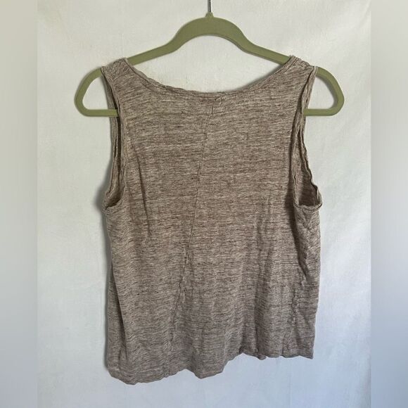 St. Tropez West 100% Linen Tank Top Tan size L - Picture 5 of 5